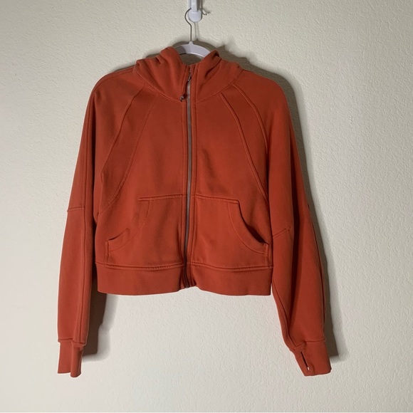 lululemon athletica Tops - Lululemon womens orange oversized full zip hoodie XS/S